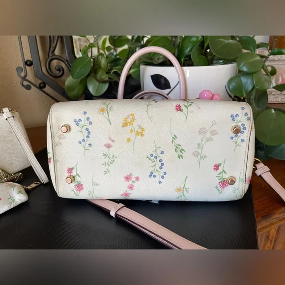 Coach Rowan Floral Satchel with Matching Wristlet - Picture 6 of 12